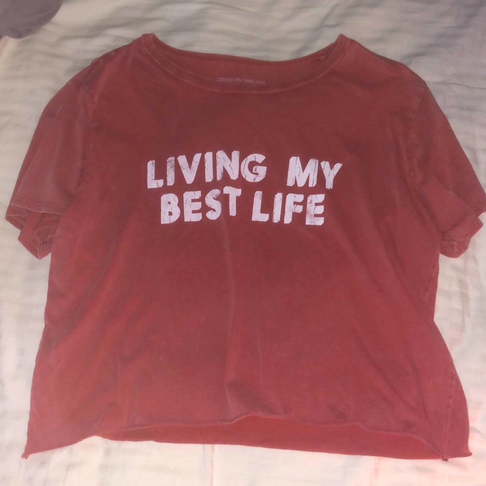 washed out red graphic tee